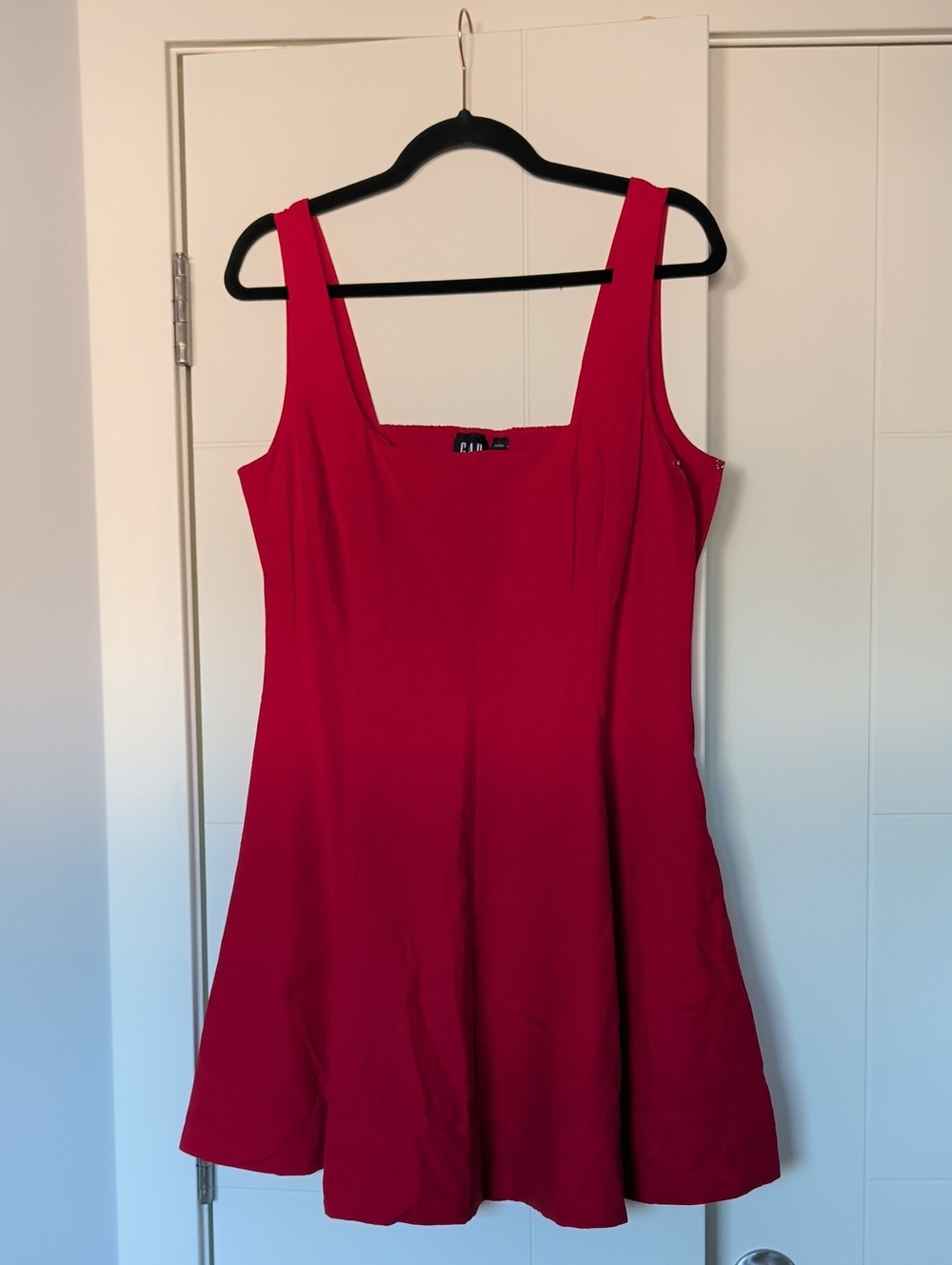 GAP Red Square-Neck Linen Mini Dress